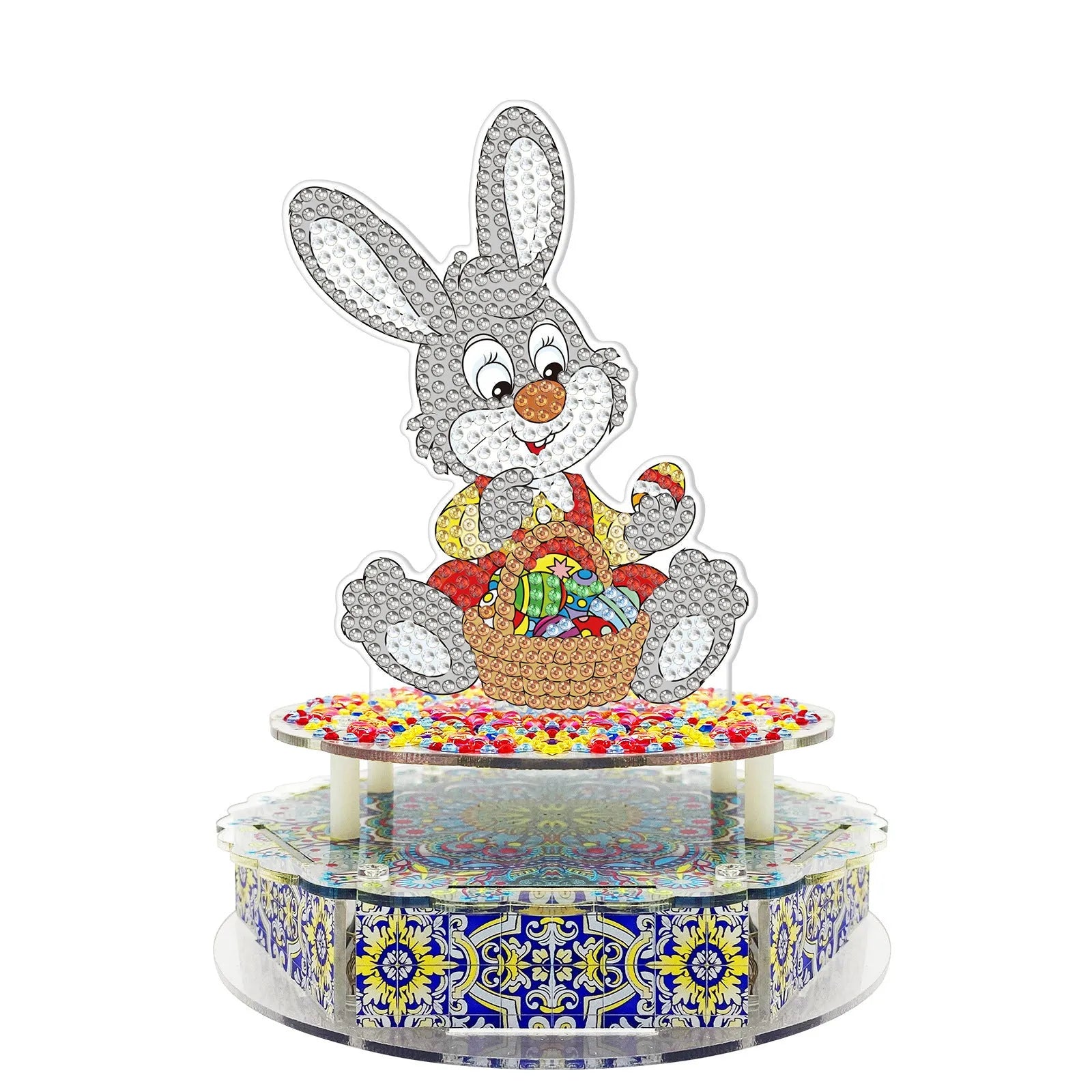 DIY diamond painting music box kit with LED lights and musical movement for Halloween and Easter decoration