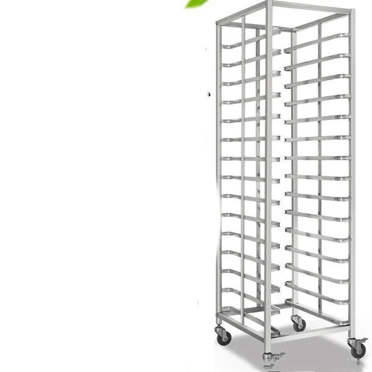 Stainless steel baking tray rack with six layers and locking mechanism, 40x60cm tray size