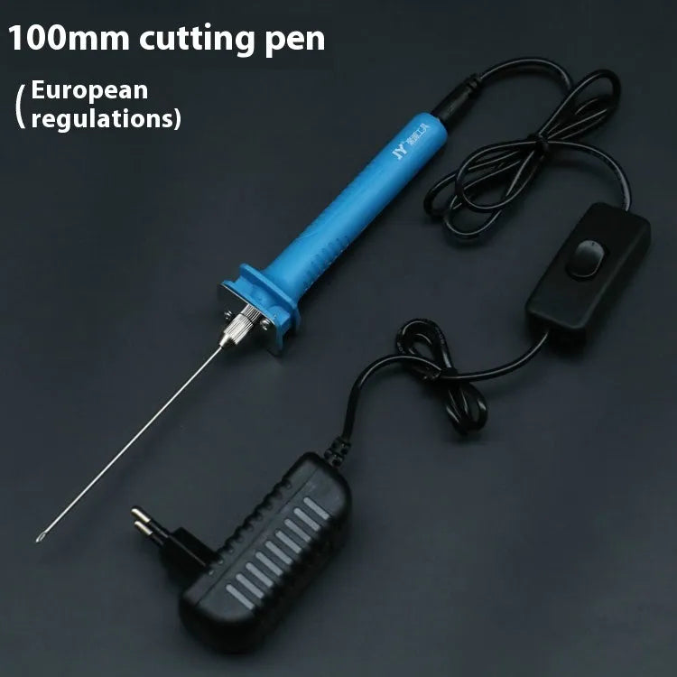 Blue electric heating cutter pen with plastic handle for foam and pearl cotton cutting