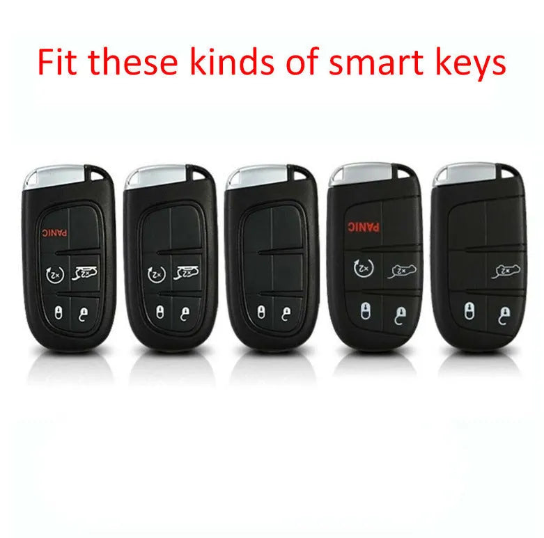 Black silicone key case with carbon fibre texture for Dodge Chrysler Fiat car remote fob