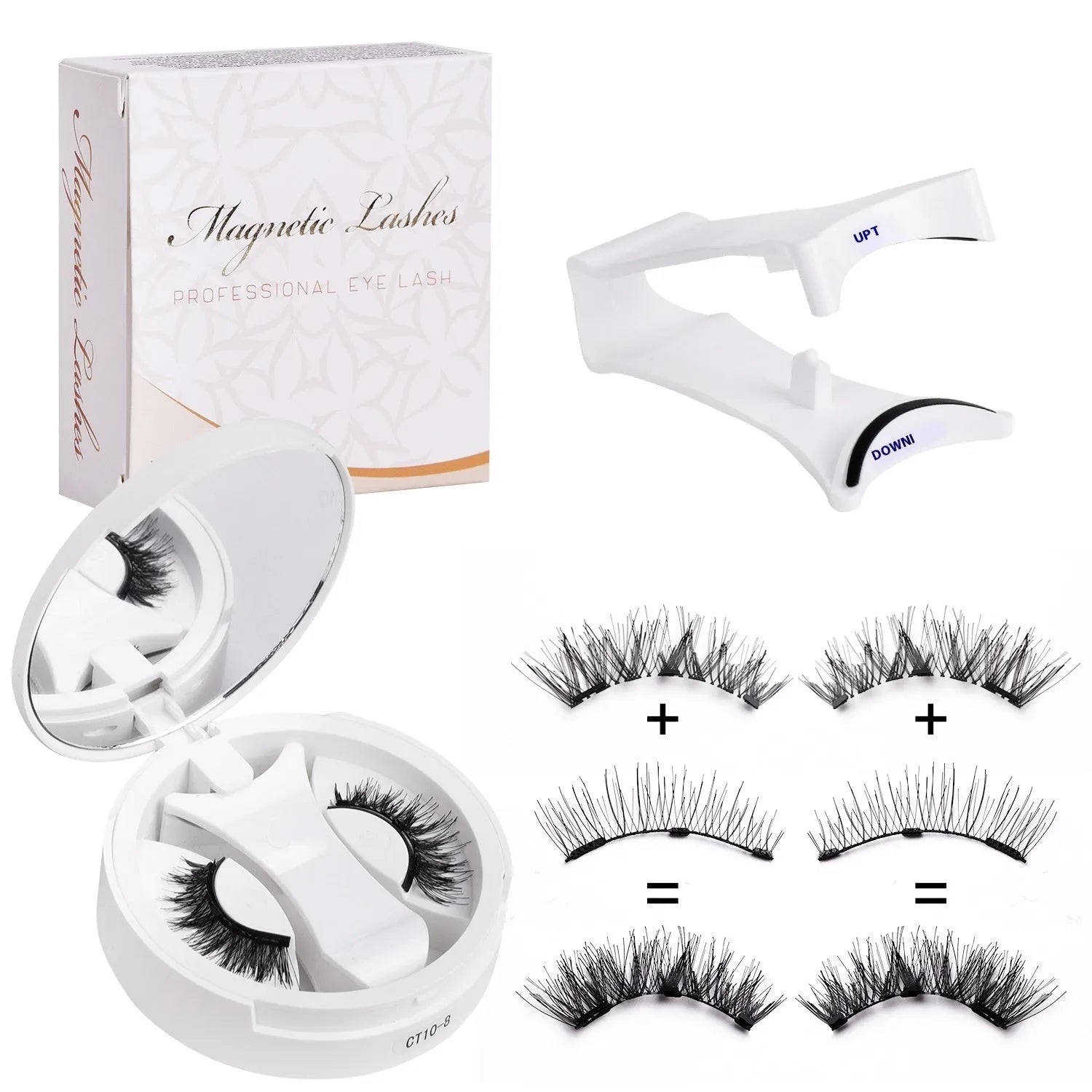 Portable magnetic false eyelashes with integrated soap holder in chemical fibre construction