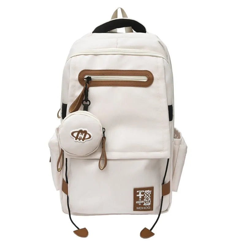 Waterproof nylon travel backpack with contrast stitching in five colour options