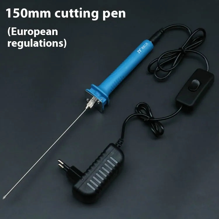 Blue electric heating cutter pen with plastic handle for foam and pearl cotton cutting