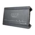 X3 car audio four-way amplifier with aluminium alloy casing and heatsink fins