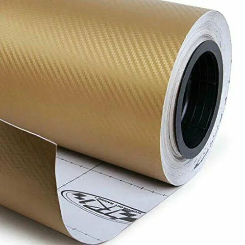 3D carbon fibre car sticker roll in eight colour options showing textured surface