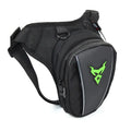 Motorcycle riding leg bag in 1200D Oxford cloth, shown in blue, with crossbody strap.