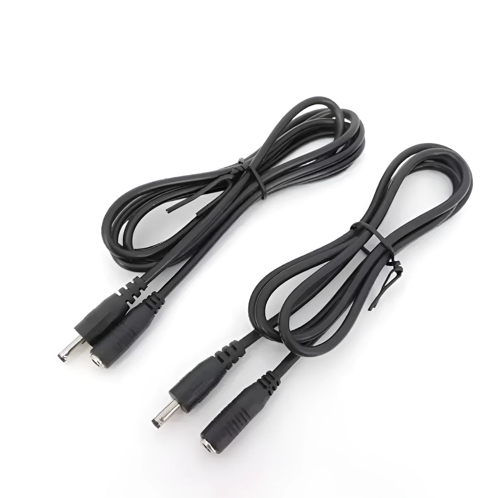 Black copper core male to female DC power cord for audio video equipment