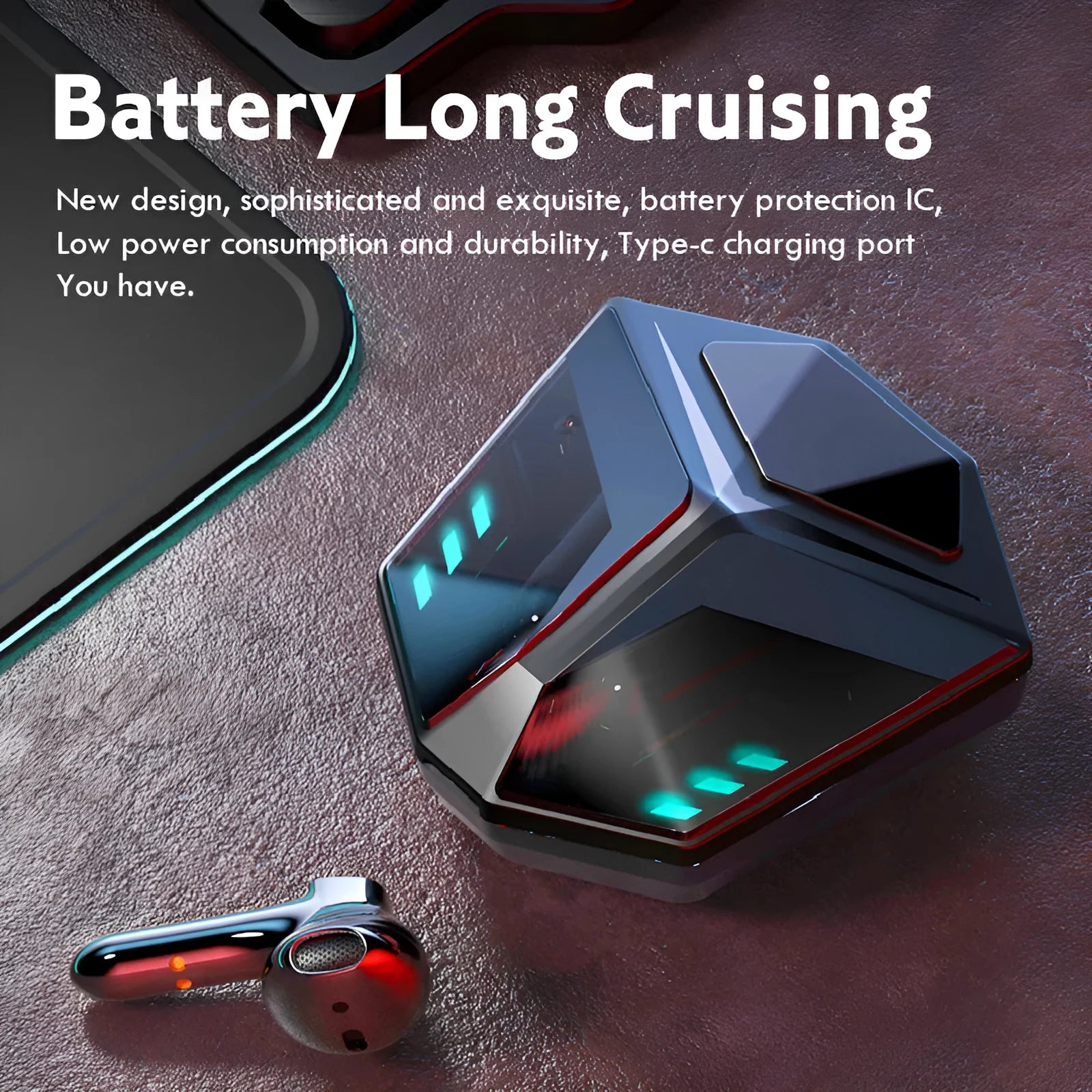 M59 wireless Bluetooth gaming headset with compact 60mm earcups in contemporary design