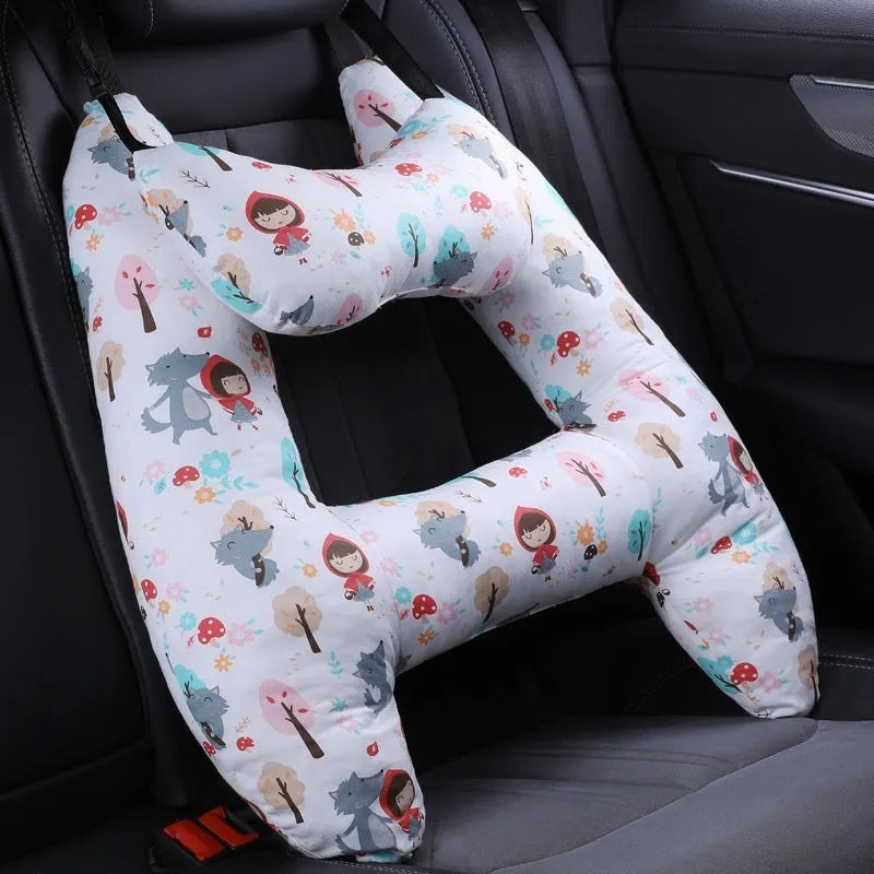 55x70cm car sleeping pillow with printed pattern on pearl cotton fill