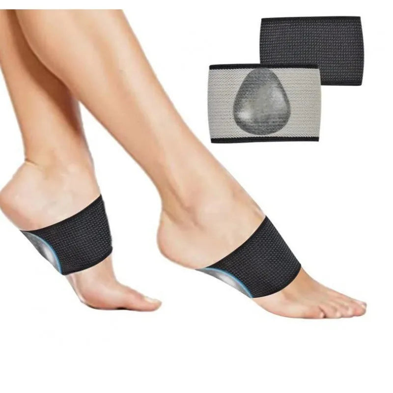 Elastic arch support foot bandage for flat feet in heart and plain styles.