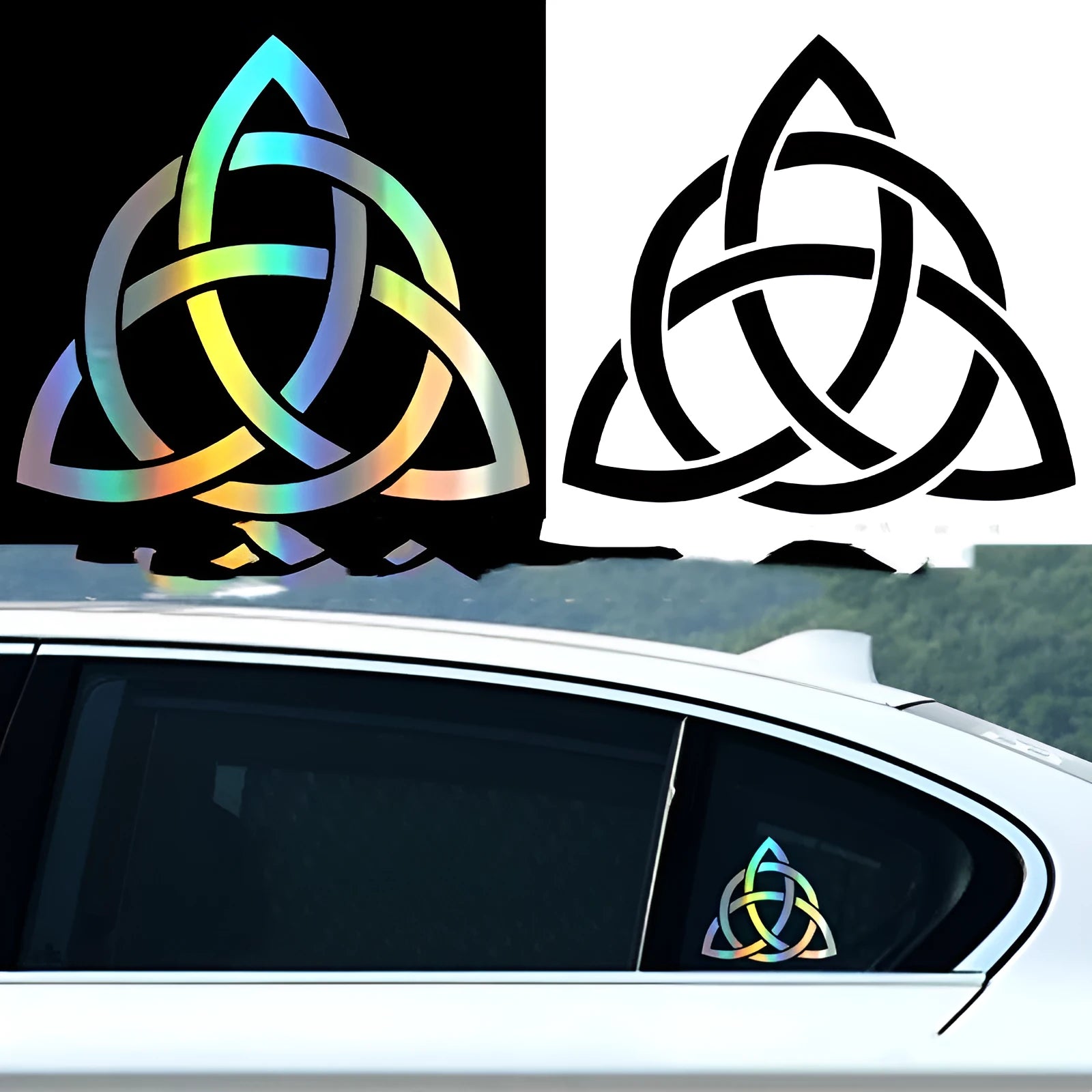 Black, white, and laser finish car body stickers for sunscreen and waterproof vehicle personalisation.