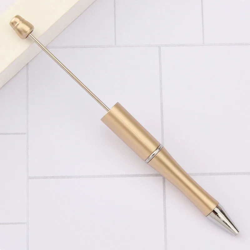 Creative plastic beaded ballpoint pen with spinning chain in multiple colour options