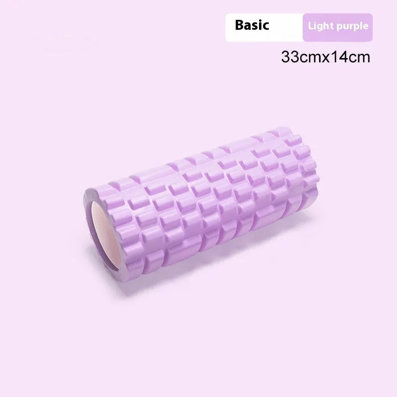 EVA foam roller in assorted colours showing different diameter sizes for fitness recovery.