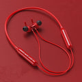 Wireless Bluetooth headset binaural neck-hanging stereo in black with battery display and voice control