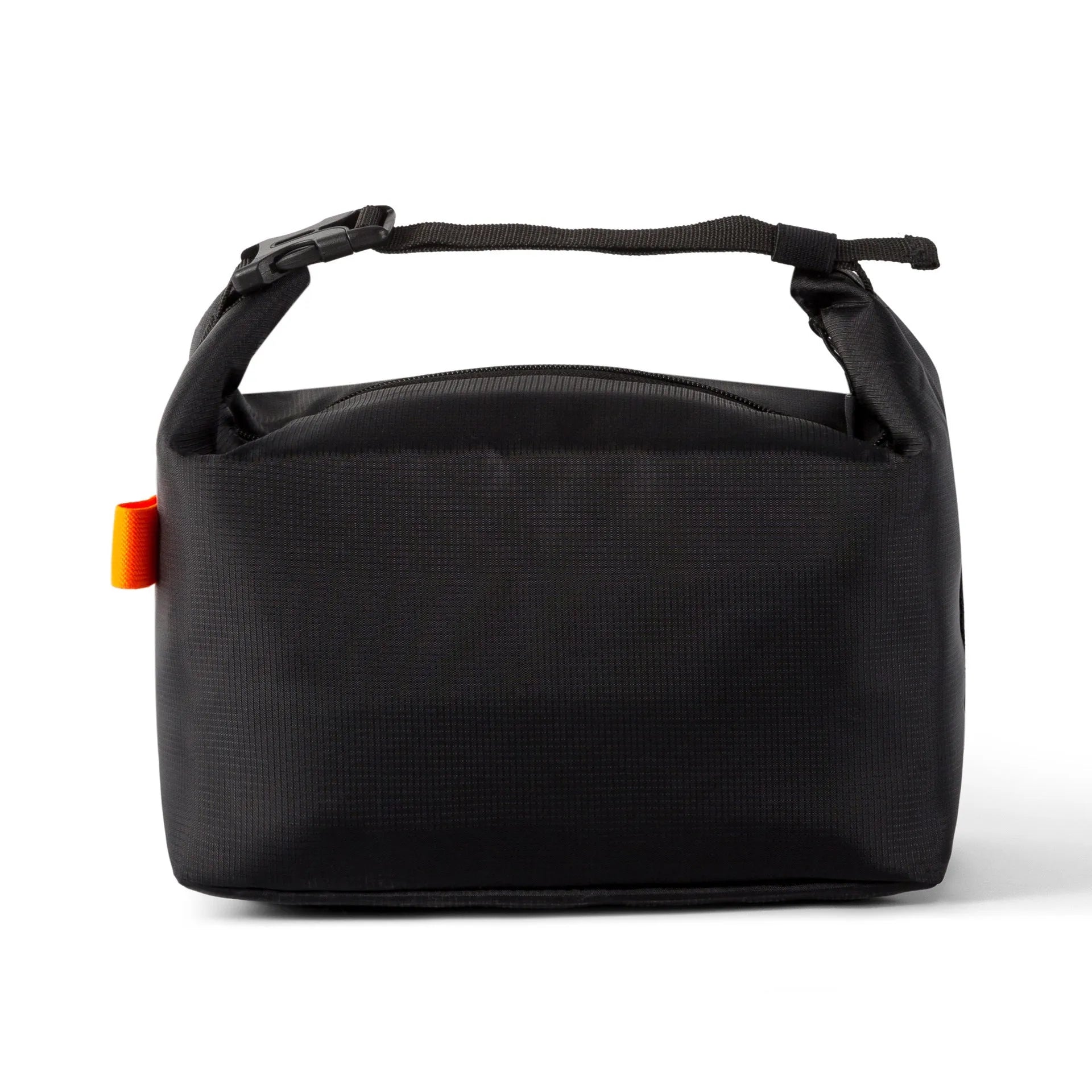 Army Green Japanese-style insulated lunch bag with a wide top opening on a grey background.