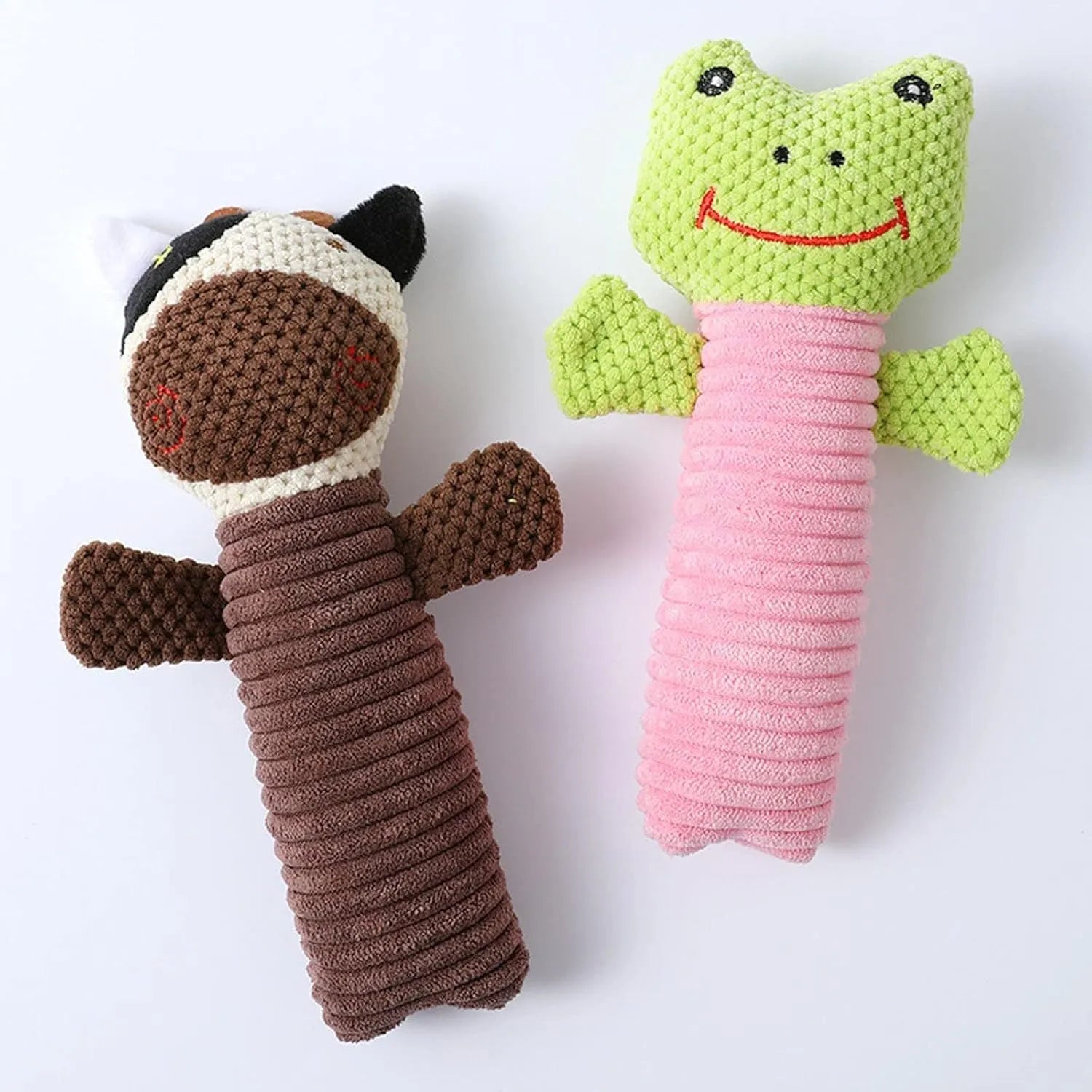 19cm long plush stuffed animal dog squeaky chew toy for dental cleaning