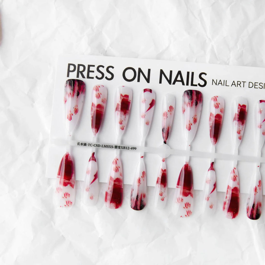 Y2g antique style nail stickers long water drops design ultra-thin seamless bright sealing layer