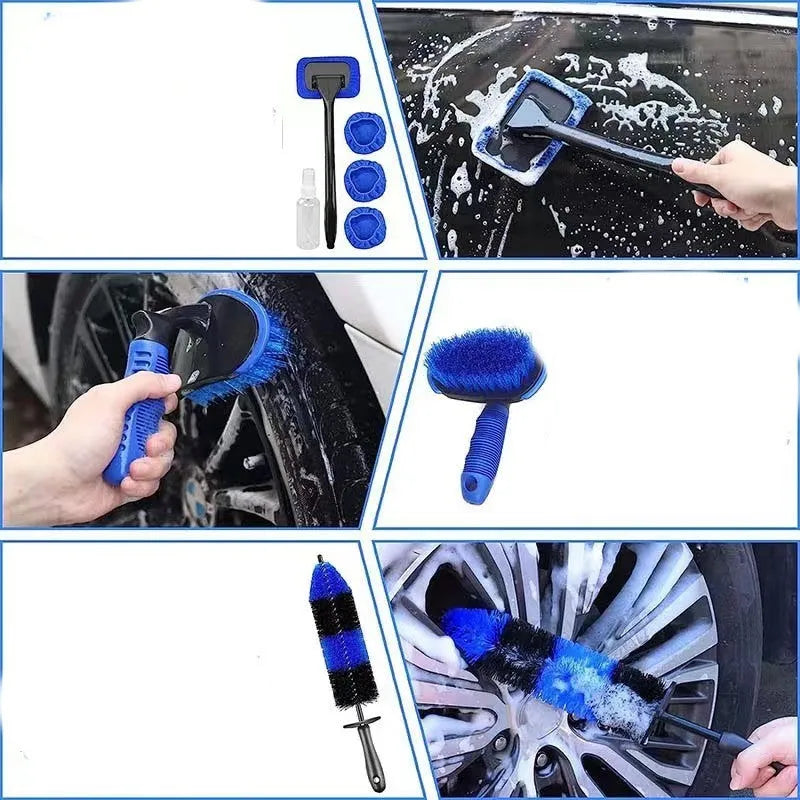 26-piece automotive cleaning brush kit in PP plastic with multiple brush types