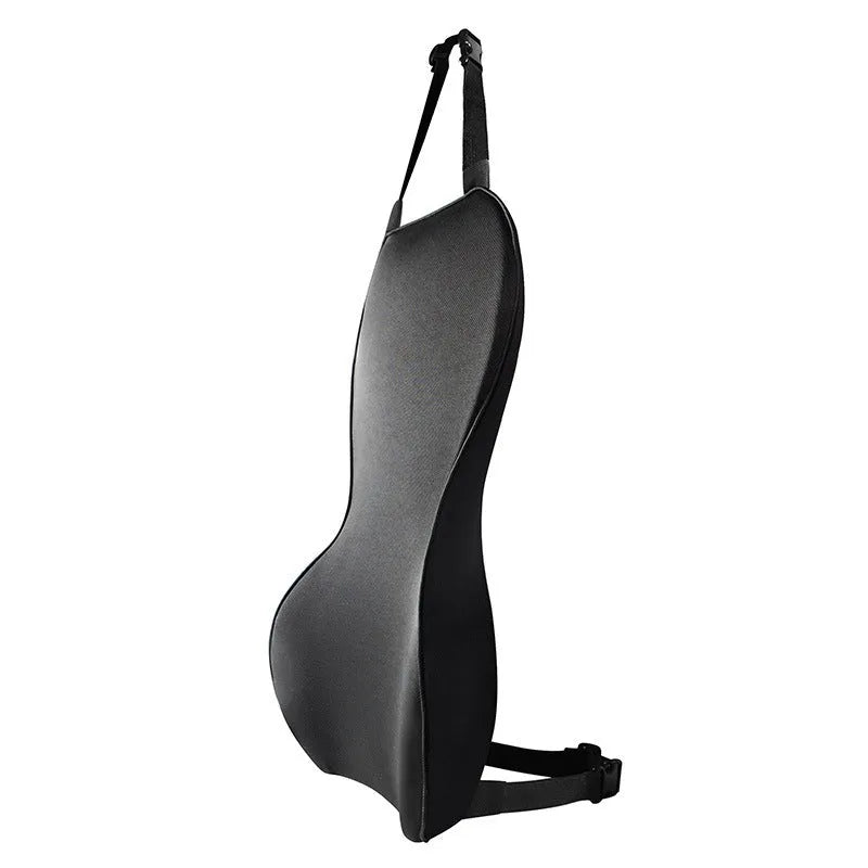 Memory cotton car waist back cushion in solid colour with universal design for driving comfort