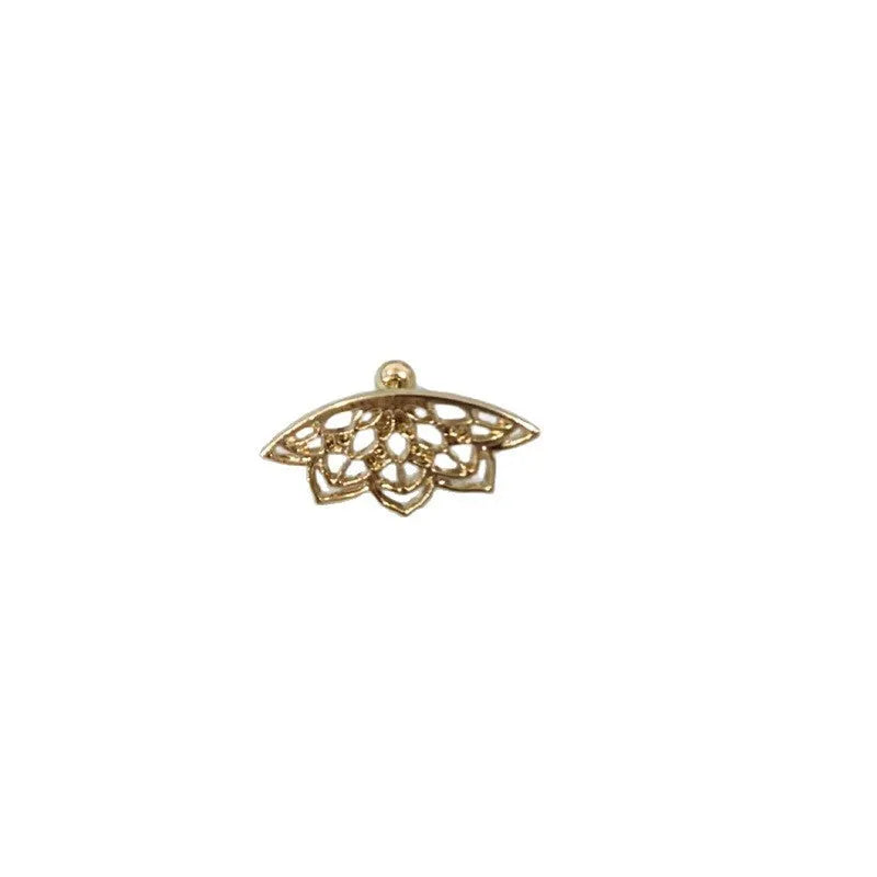 Spider web stud earrings geometric mesh design gold silver metal electroplated