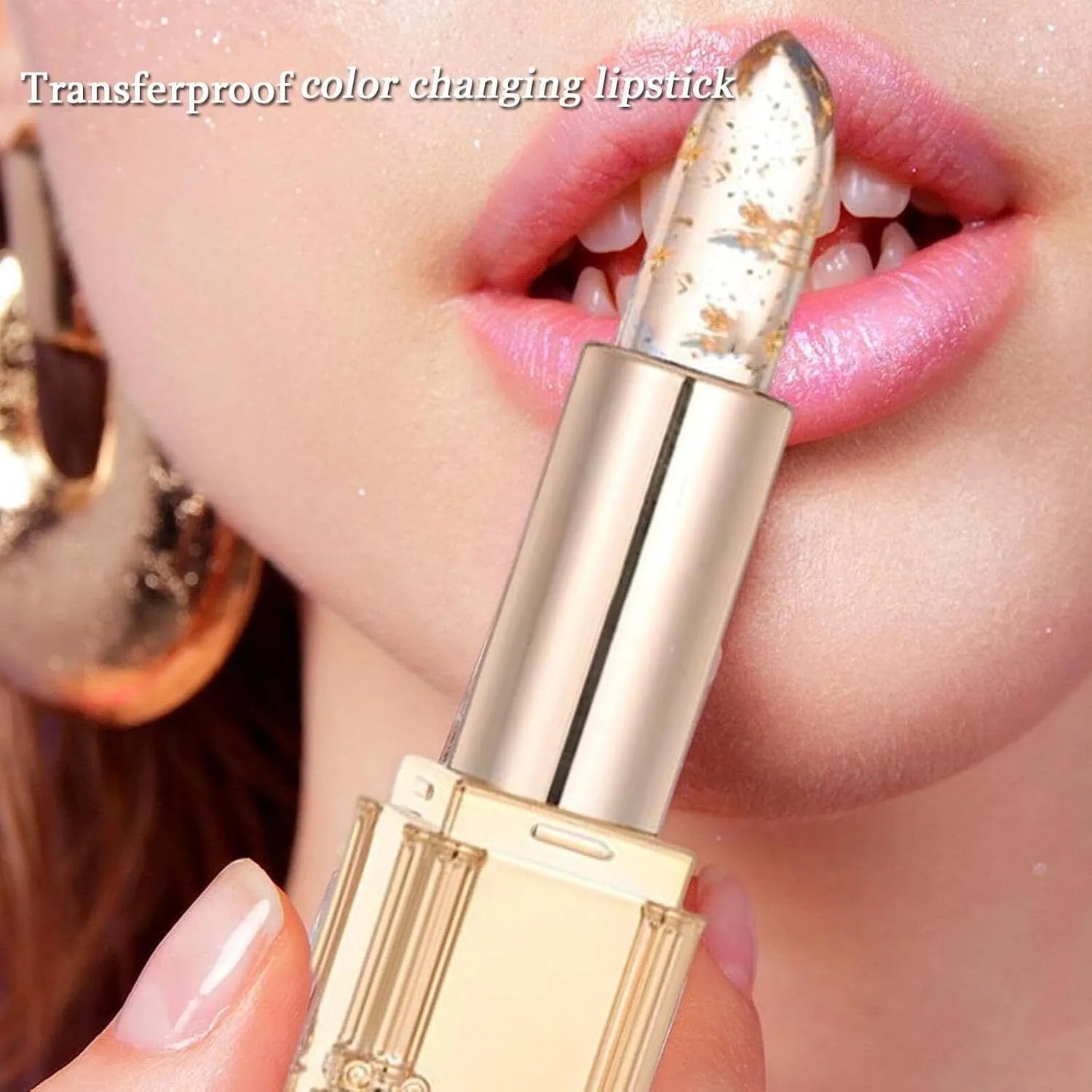 3.5g temperature change lip balm stick on a transparent background.