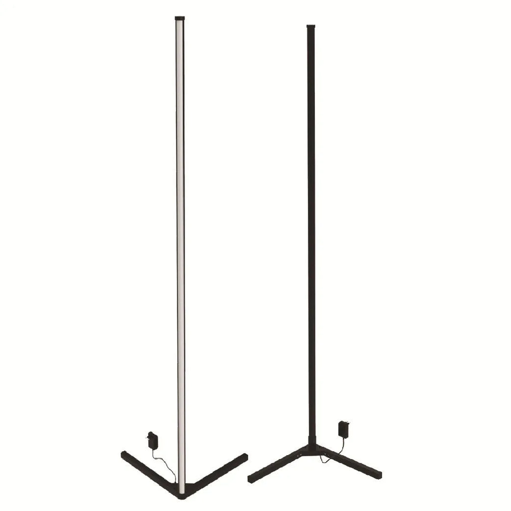 Black aluminium smart floor lamp with RGB lighting and remote control