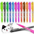Heat-erasable gel pens with plastic shells and stainless steel nibs in 0.5mm or 0.7mm sizes