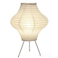 Silent Wind Japanese style Xuan paper table lamp with soft white glow on a wooden table.
