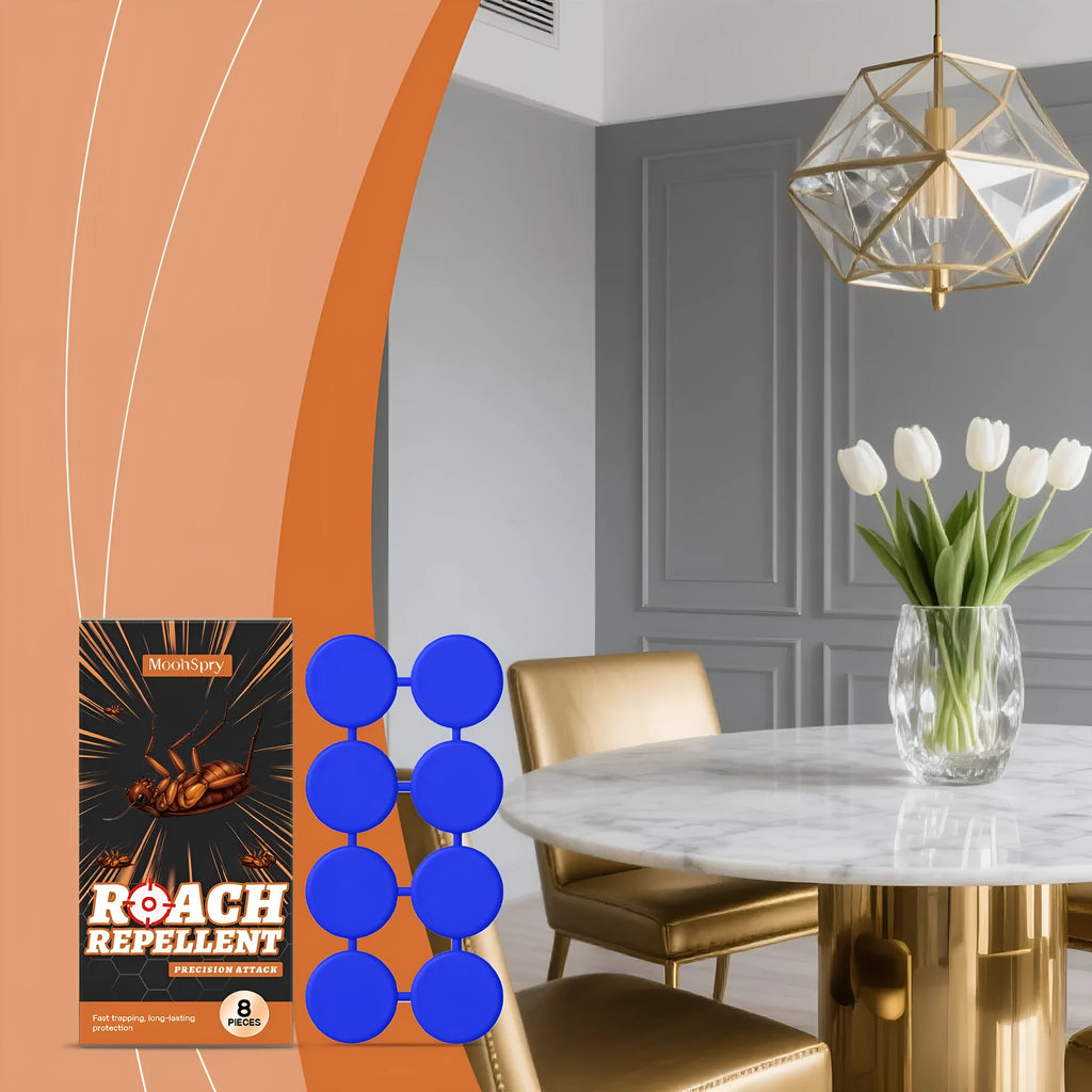 Kitchen cockroach killer bait station pack with 8 bait stickers and 8 glue boards for indoor household pest control