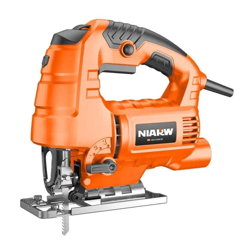 Handheld scroll saw 600W for cutting PVC wood and metal with five blades in paper box packaging