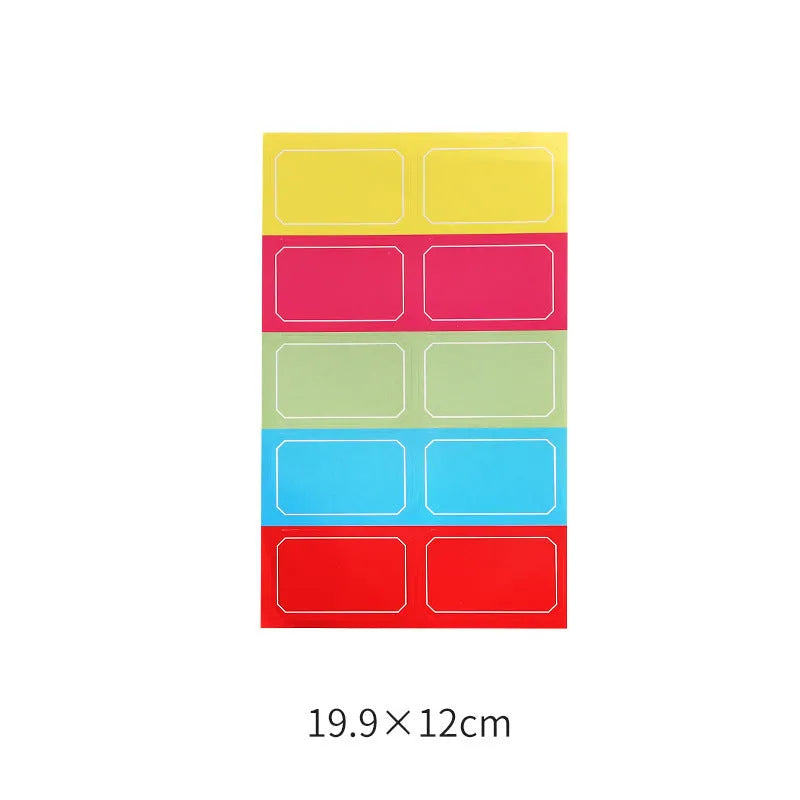 White German adhesive paper sticker for handwritten labels on a sheet.