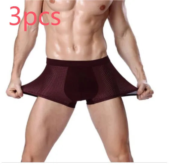 Men's modal U-convex boxer briefs in multiple colours on a white background