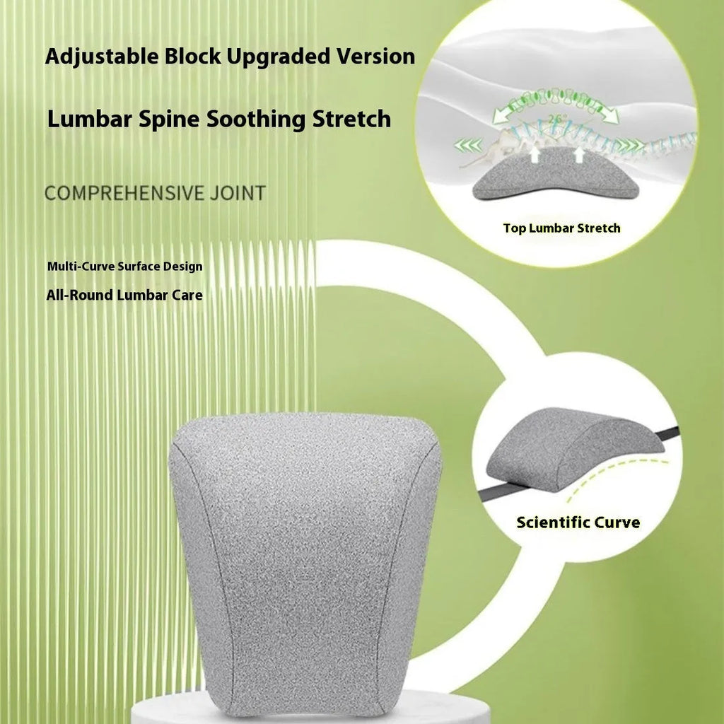 Medium grey cotton waist protection cushion and lumbar support set with adjustable top waist stretch for office chair