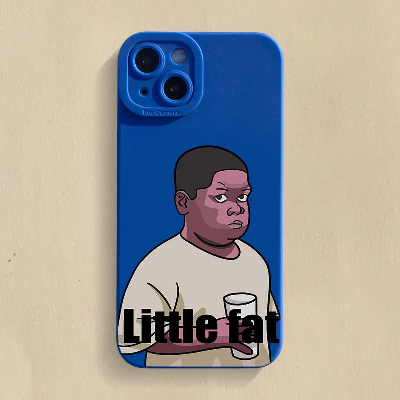 Funny Fat Man silicone phone case for iPhone with creative spoof design in wine red