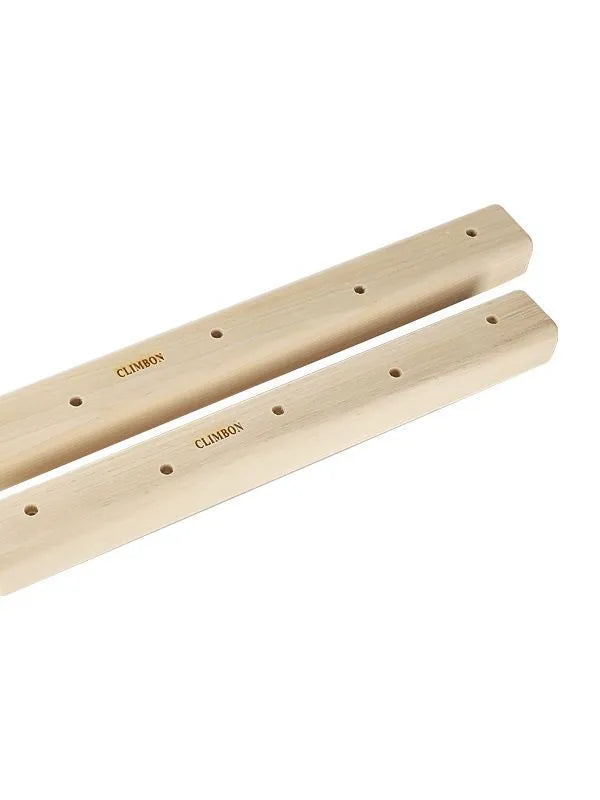 Set of three solid wooden grip training fingerboards in different sizes and thicknesses.