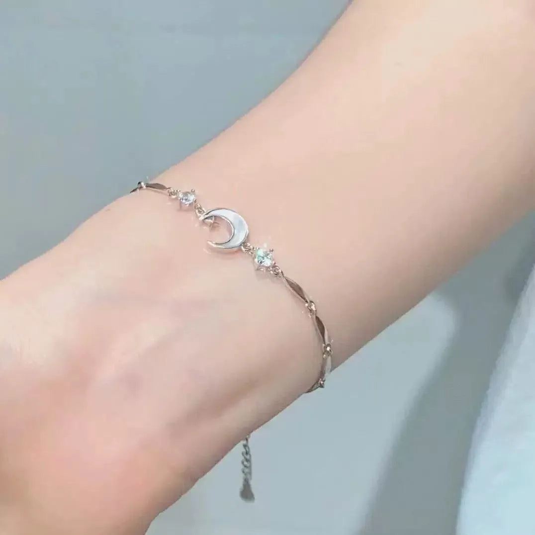 Fashion crystal zircon alloy bracelet for women in electroplated finish with blue wave design