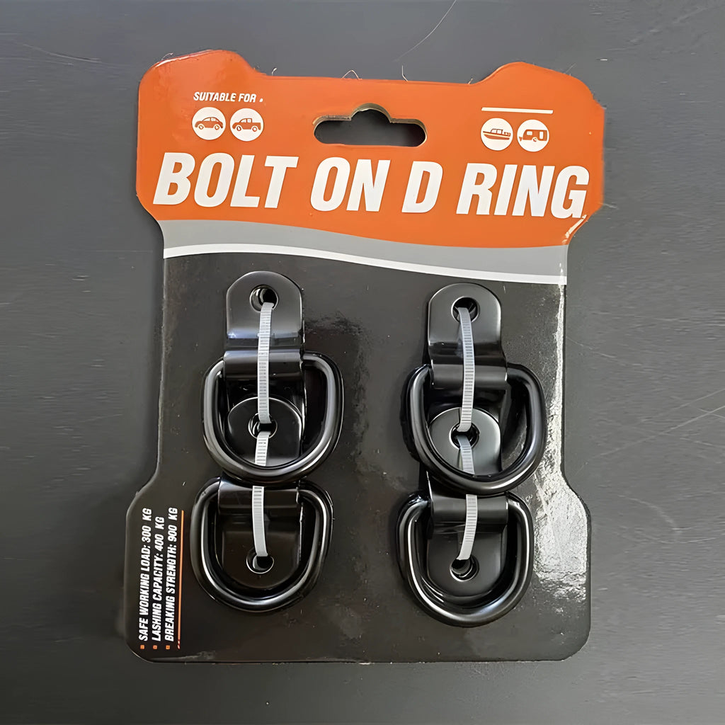 Black galvanised pull ring floor hook for truck interior cargo organisation