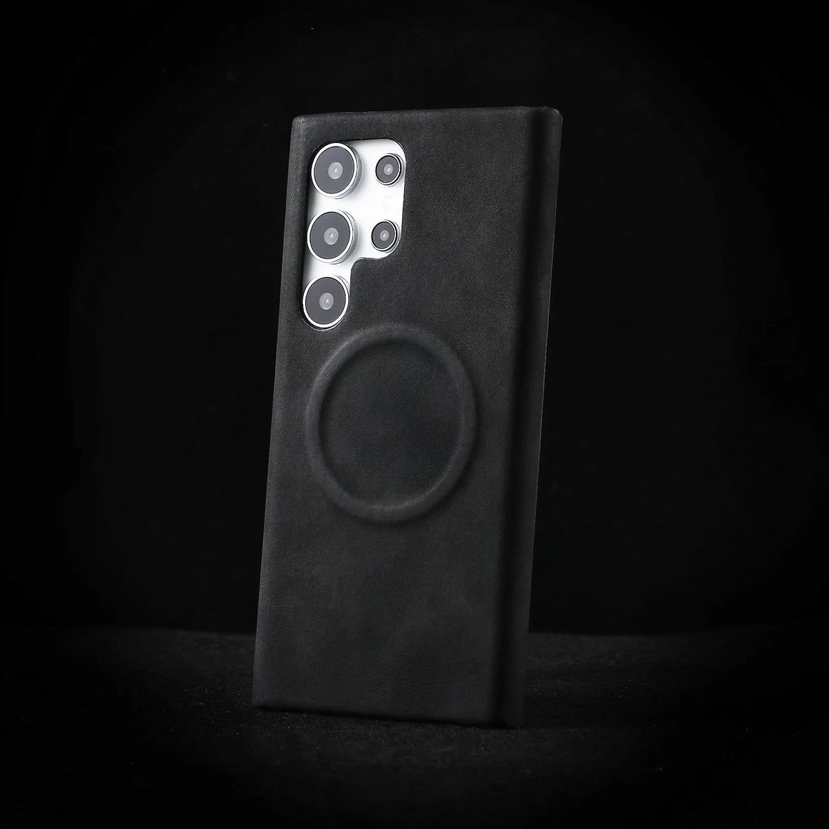 Frosted PU leather pattern phone case for Samsung Galaxy S25 Ultra and Galaxy S25, shown in black, brown, chocolate, gray, and white.