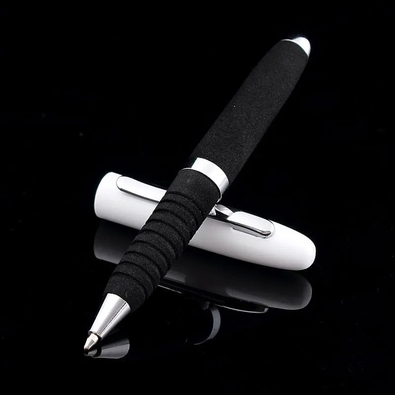 EVA metal cap mini ballpoint pen showing metal body and cap, with colour options displayed.