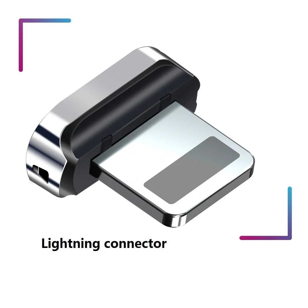 3A magnetic charging adapter with 0.2m main length in black and silver, for Android, iPhone and Type-C devices.