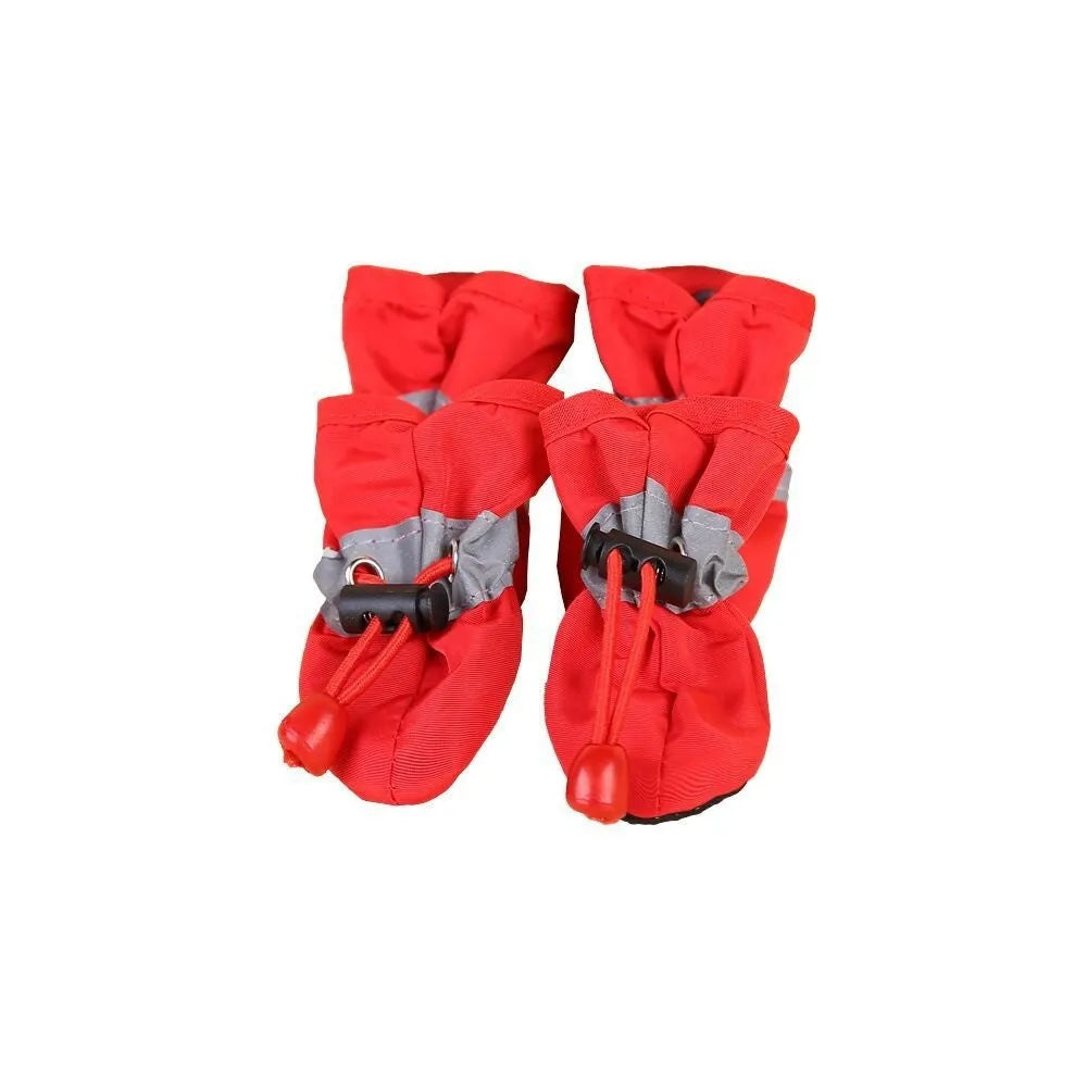 Cloth dog shoes with soft soles in multiple colours including fleece-lined options for canine paw protection