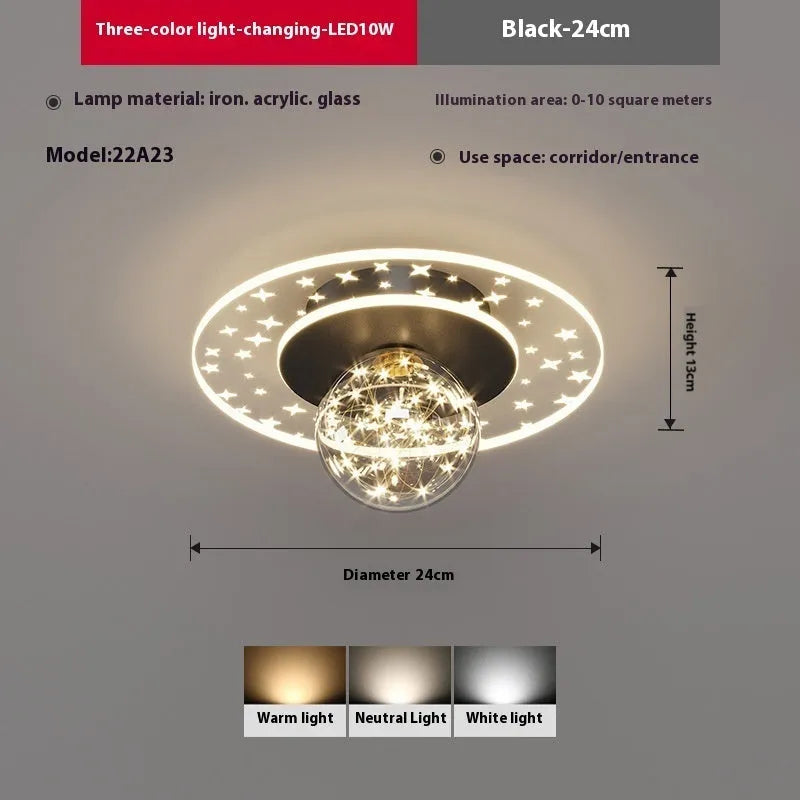 Modern simplicity style corridor ceiling lamp in gold, black or white finish with LED lighting