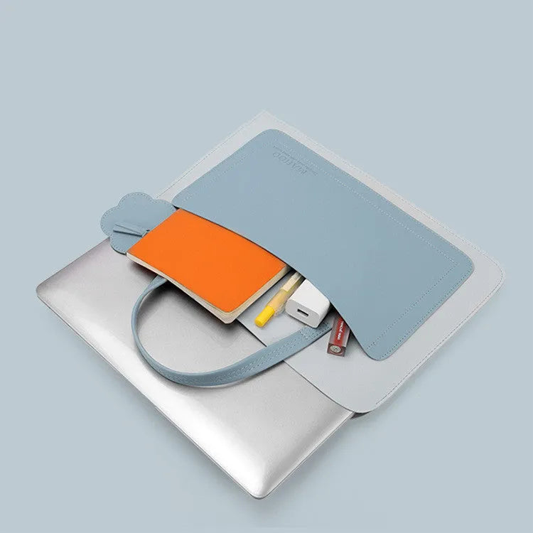 Thin flower pattern PVC waterproof computer bag with drawstring closure for 13 inch laptop