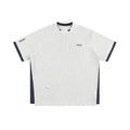 Retro alphabet embroidered loose waffle T-shirt in polyester fabric available in multiple colours