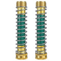 Brass garden hose connector with spiral spring measuring 15cm length