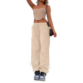 Straight-leg loose fit cargo casual pants in multiple colours on a mannequin, showing utility pockets.
