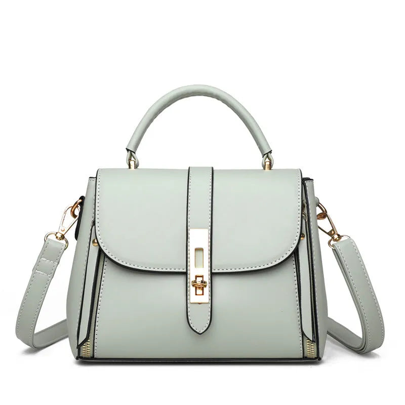 Women's soft PU leather messenger bag in square vertical design with shoulder strap