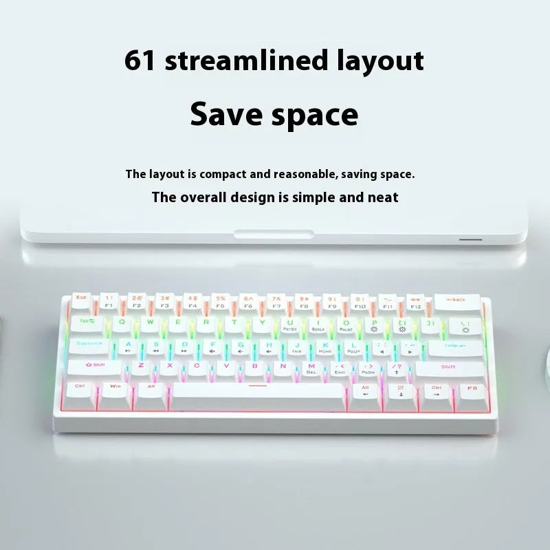 61-key mechanical keyboard with multiple colour options and hot-plug switch functionality