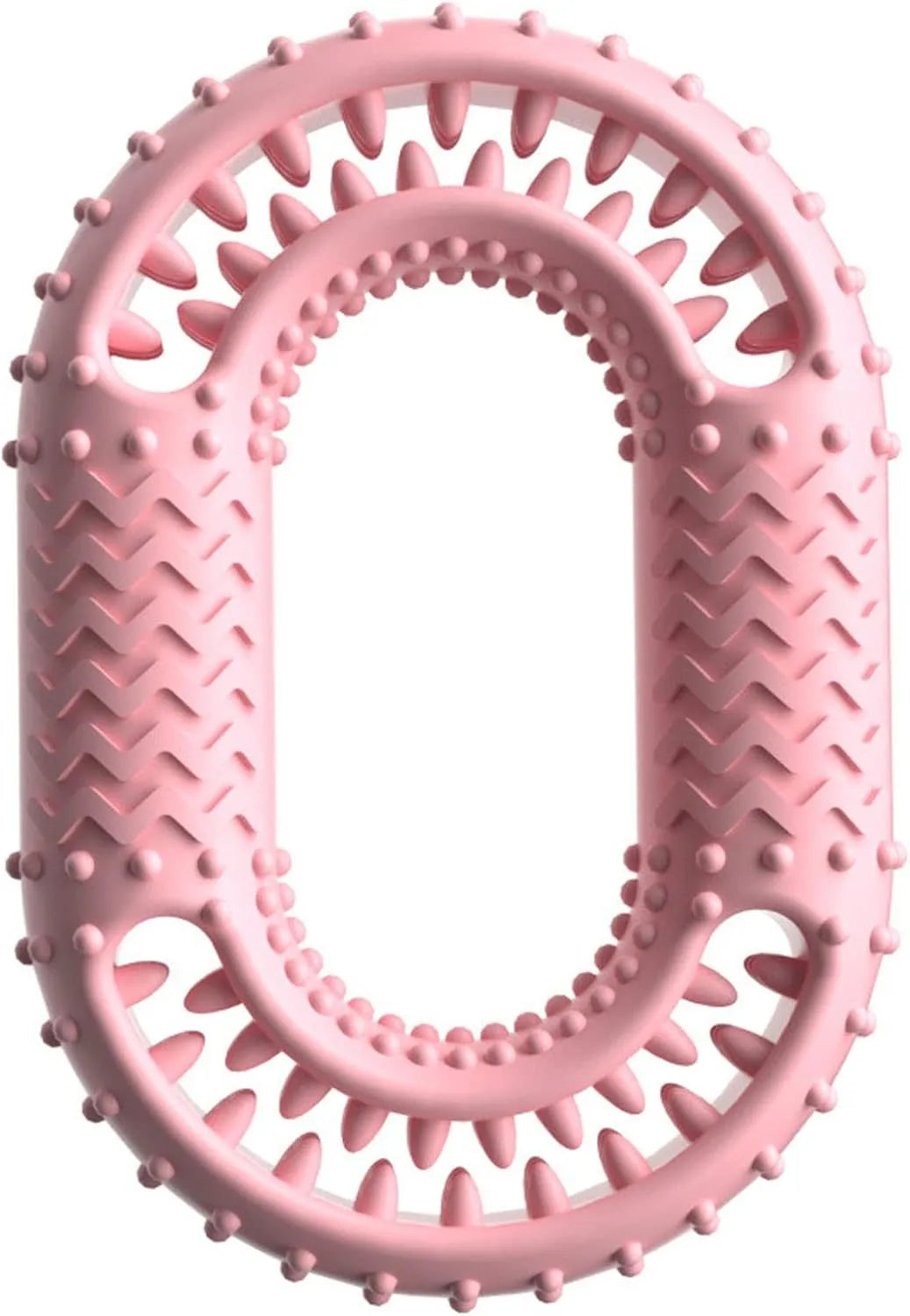 Blue resistant O-ring shaped dog chew toy for aggressive chewers on white background