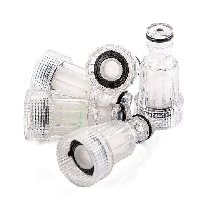 Transparent plastic inlet joint with filter screen for Karcher pressure washers K2-K7 series